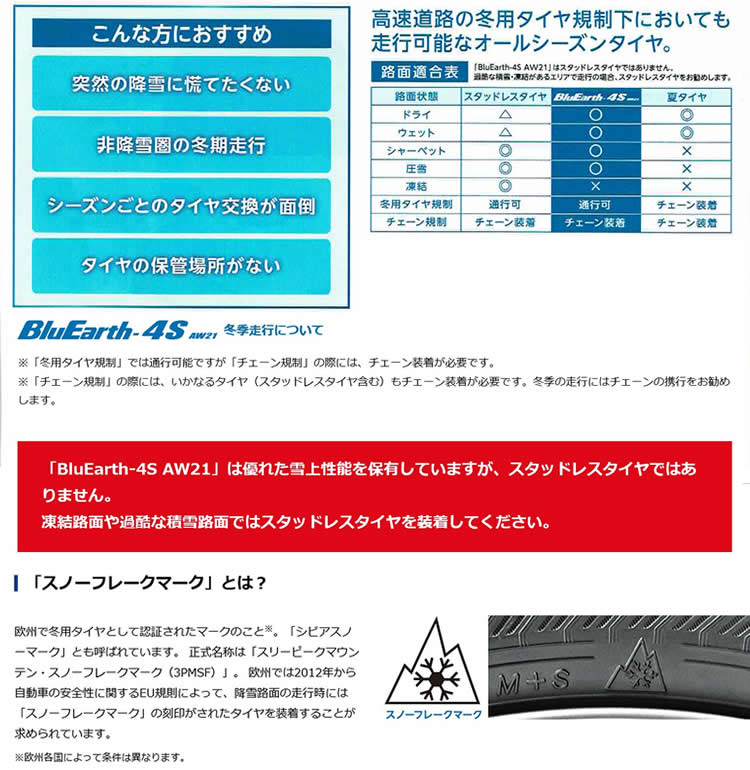 商舗 送料無料 オールシーズン 納期確認要 4本価格 ヨコハマ ブルーアース 4S AW21 225 45R18 XL 95Y 45-18 YOKOHAMA  BluEarth